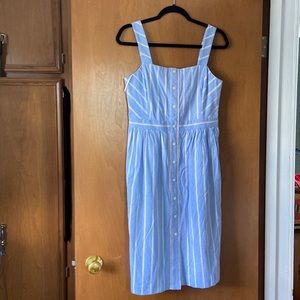 Draper James blue cotton striped dress